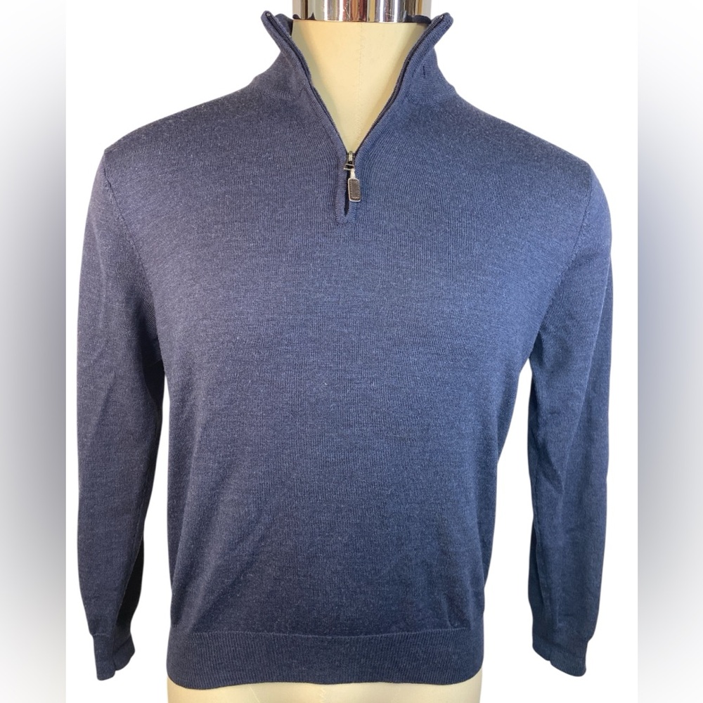 Jos. A. Bank 100% Italian Merino Wool Navy Sweater Men’s Medium